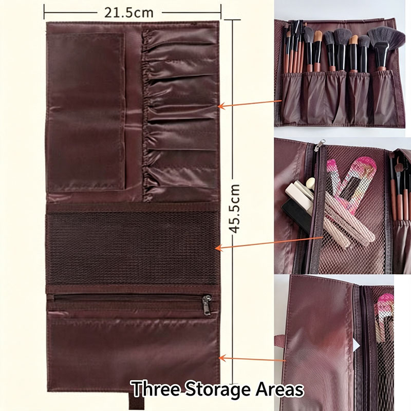 PU Leather Makeup Brush Roll B - Travel Accessories Organizer Bag review and price
