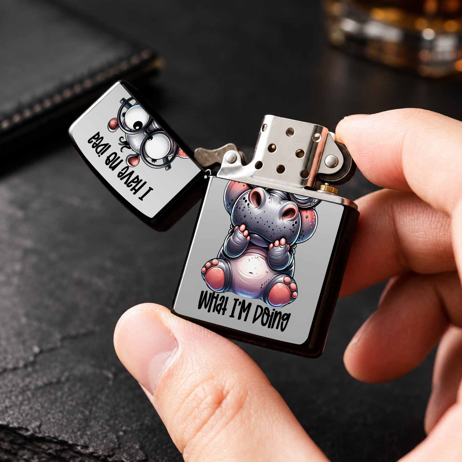 Cute Hippo Pattern Lighter Fun - Travel Accessories Ideas review and price